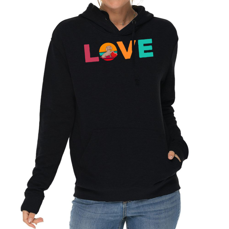 Dachshund T  Shirt Love Themed Dachshund Dog Valentines Day T  Shirt Lightweight Hoodie | Artistshot