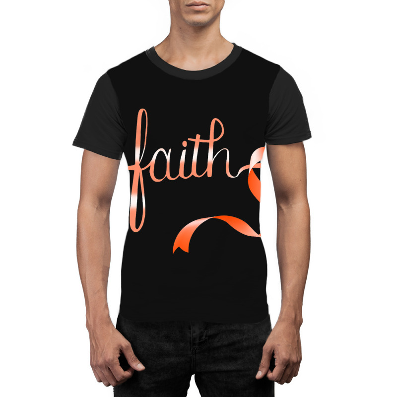 Faith In In Fight Kidney Cancer Gift Kidney Cancer Graphic T-shirt | Artistshot