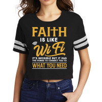 Faith Is Like Wifi Christian Pastoral Funny Scorecard Crop Tee | Artistshot