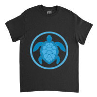 Sea Turtle Blue Round Logo For World Turtle Day De Classic T-shirt | Artistshot