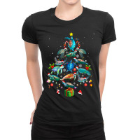 Sea Turtle Christmas Lights Funny Santa Hat Merry  Ladies Fitted T-shirt | Artistshot