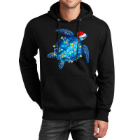 Sea Turtle Christmas Lights Santa Hat Funny Merry  Unisex Hoodie | Artistshot