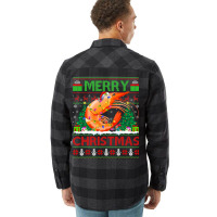 Shrimp Fish Lover Xmas Tree Ugly Santa Shrimp Chri Flannel Shirt | Artistshot