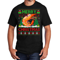 Shrimp Fish Lover Xmas Tree Ugly Santa Shrimp Chri Basic T-shirt | Artistshot