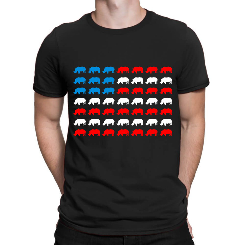 Rhino Animal American Flag Independence Day 4th Of T-shirt | Artistshot