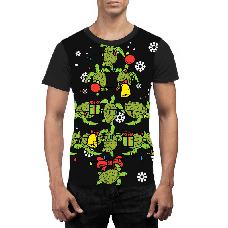 Sea Turtle Christmas Tree Animal Xmas Women Men Ki Graphic T-shirt by GwendalyForsberg | Artistshot