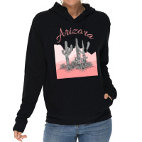 Saguaro Cactus Arizona Desert Scene Coral Pink Lightweight Hoodie | Artistshot