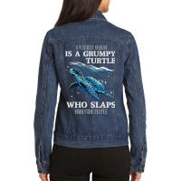 Sea Turtle Gifts For Her My Spirit Animal Is A Gru Ladies Denim Jacket | Artistshot