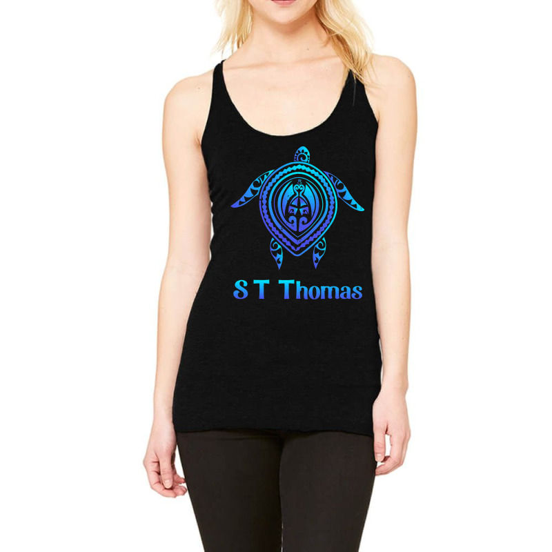 Saint Thomas Island Usvi Sea Turtle Blue Sea Triba Racerback Tank by NouraMetcalf | Artistshot