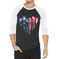 Sea Turtle Heart American Flag 4th Of July Mens Wo 3/4 Sleeve Shirt | Artistshot