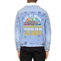 Space Abduction Vintage Ufo Alien Retro Unisex Sherpa-lined Denim Jacket | Artistshot