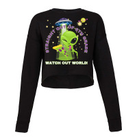 Straight Out Of 5th Grade Gradation Alien Invasion Cropped Sweater | Artistshot