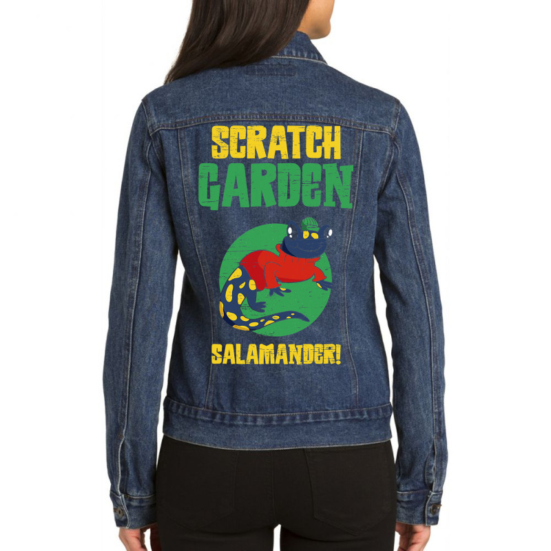 Salamander Scratch Garden Exotic Pet Amphibian Lov Ladies Denim Jacket by DilynnRinker | Artistshot