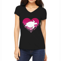 Sea Turtle Lover Retro Vintage Heart Sea Turtle Va Women's V-neck T-shirt | Artistshot