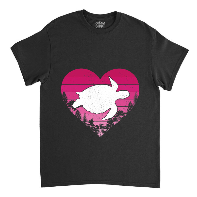 Sea Turtle Lover Retro Vintage Heart Sea Turtle Va Classic T-shirt by BayleyMessnz | Artistshot