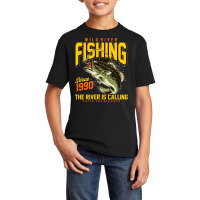 Vector River Fishing T Shirt Graphic Basic Youth T-shirt | Artistshot