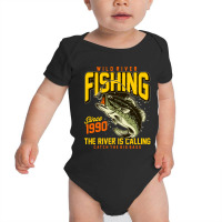 Vector River Fishing T Shirt Graphic Baby Bodysuit | Artistshot