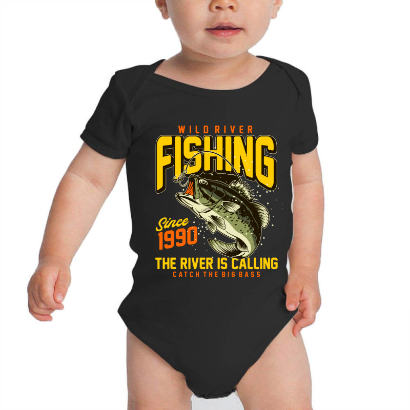 Vector River Fishing T Shirt Graphic Baby Bodysuit | Artistshot