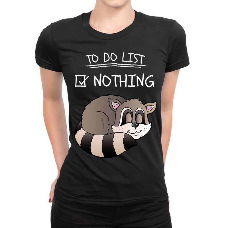 Skunk Cute Slacker Animal To Do List Ladies Fitted T-Shirt by JayceMenchaca | Artistshot