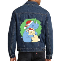 Rhino Hugging Rabbit Design For Men Women And Chil Men Denim Jacket | Artistshot