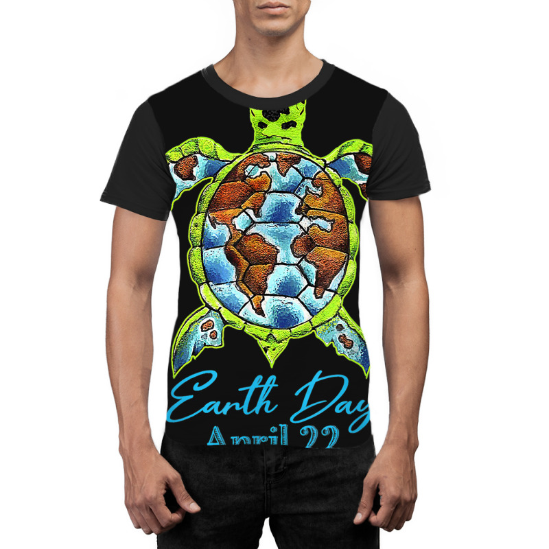 Sea Turtle Planet Funny Love World Environment Ear Graphic T-shirt | Artistshot