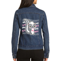 Strawberry Milkshake Cute Kawaii Skunk Anime Japan Ladies Denim Jacket | Artistshot