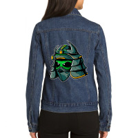 Samurai Alien Warrior Samurai Lovers Japan Funny A Ladies Denim Jacket | Artistshot