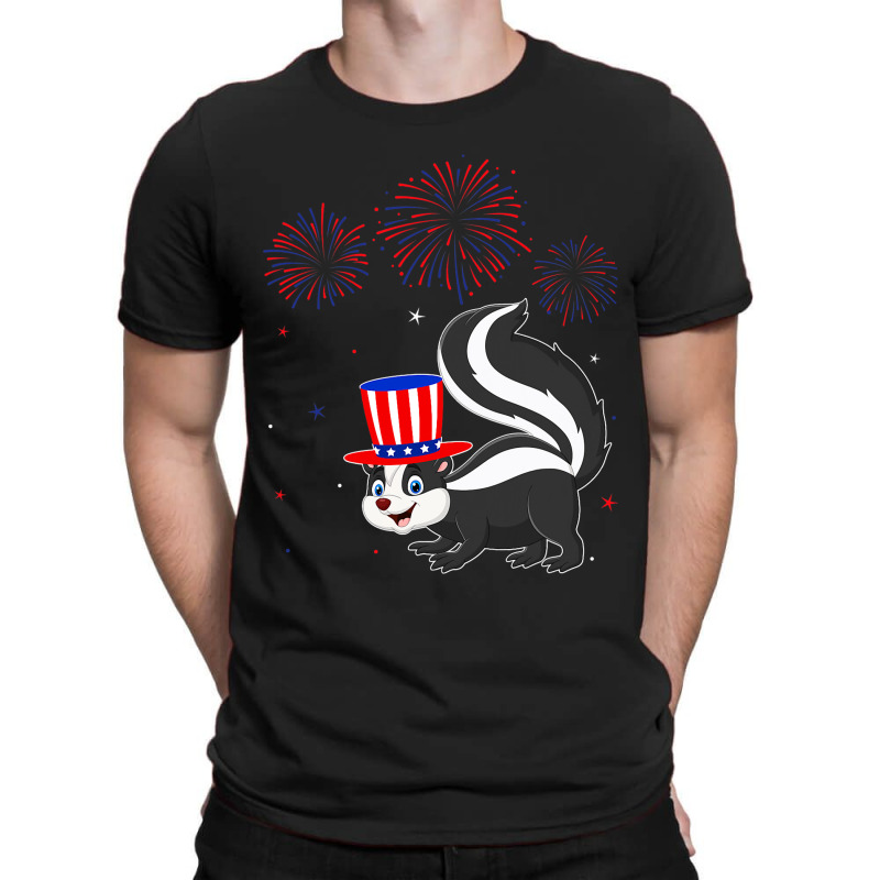 Skunk Graphic Red White Blue Fireworks Decor 4th O T-shirt | Artistshot