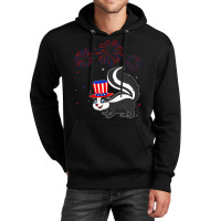 Skunk Graphic Red White Blue Fireworks Decor 4th O Unisex Hoodie | Artistshot