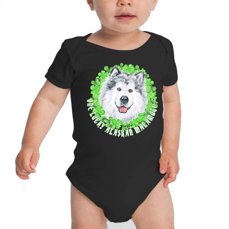 St Patricks Day Gift T  Shirt One Lucky Alaskan Malamute Funny St. Pat Baby Bodysuit | Artistshot