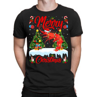 Shrimp Lover Xmas Lighting Santa Hat Shrimp Christ T-shirt | Artistshot