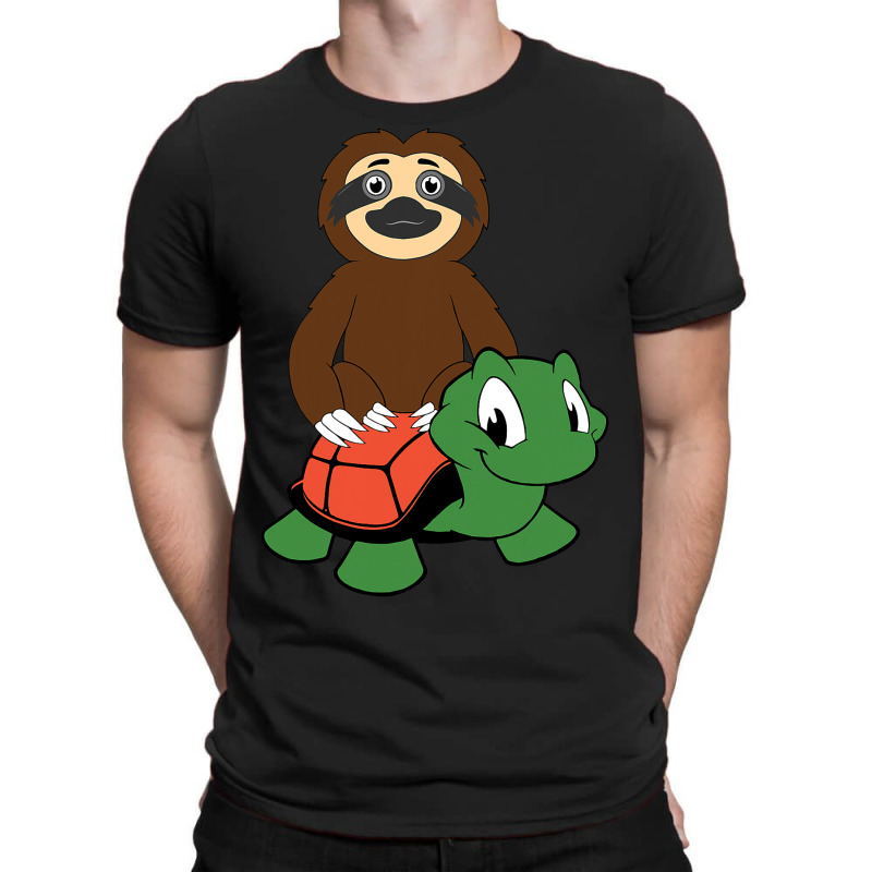 Sloth Riding Turtle Funny Animal Lover Costume T-shirt | Artistshot