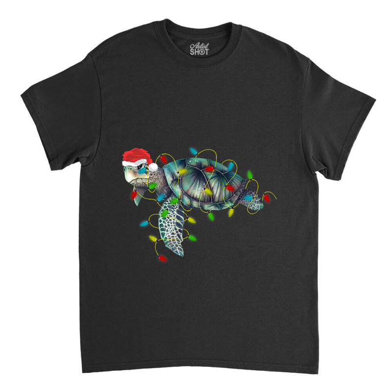 Sea Turtle Santa Gifts Christmas Pajamas Family Fu Classic T-shirt by AdleeDerr | Artistshot