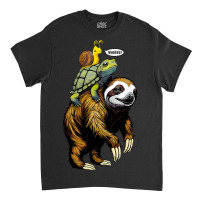 Sloth Turtle Snail Piggyback Slow Animal Speed Rac Classic T-shirt | Artistshot