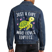 Sea Turtle Shirt For Girls Just A Girl Who Loves T Men Denim Jacket | Artistshot