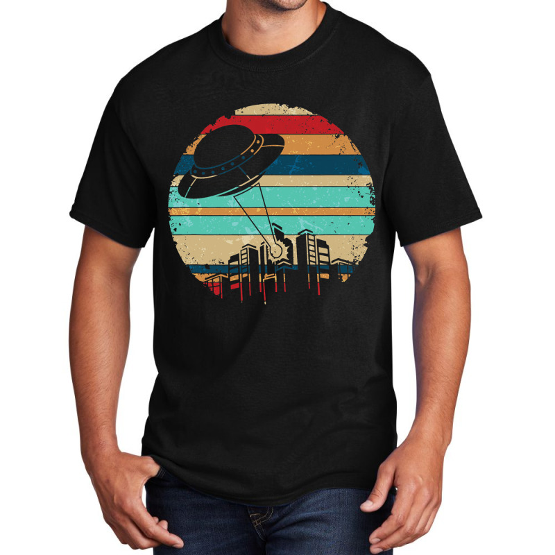 Retro Unidentified Flying Object Alien Ufo Basic T-shirt | Artistshot