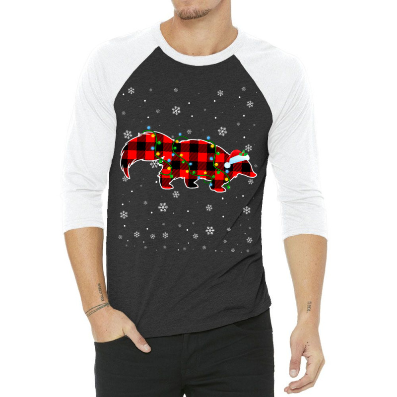 Skunk Lover Christmas Santa Hat Cute Animals Xmas  3/4 Sleeve Shirt by KeziahSingleta | Artistshot