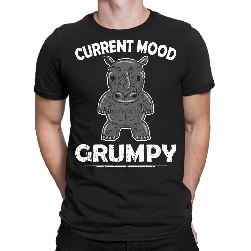 Rhino Men Women Current Mood Grumpy T-shirt | Artistshot