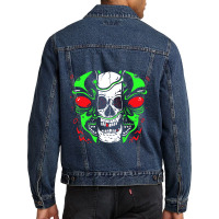 Skeleton Alien Lazy Halloween Costume Cool Skull B Men Denim Jacket | Artistshot