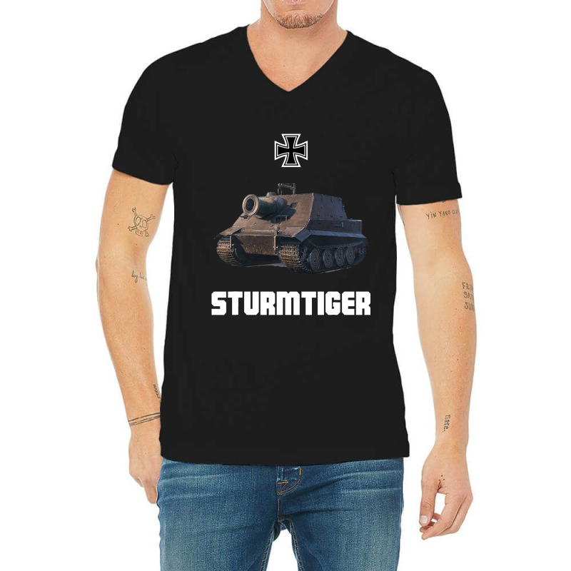 Sturmtiger German Heavy Tank Ww2 Military Sturmmö V-neck Tee | Artistshot