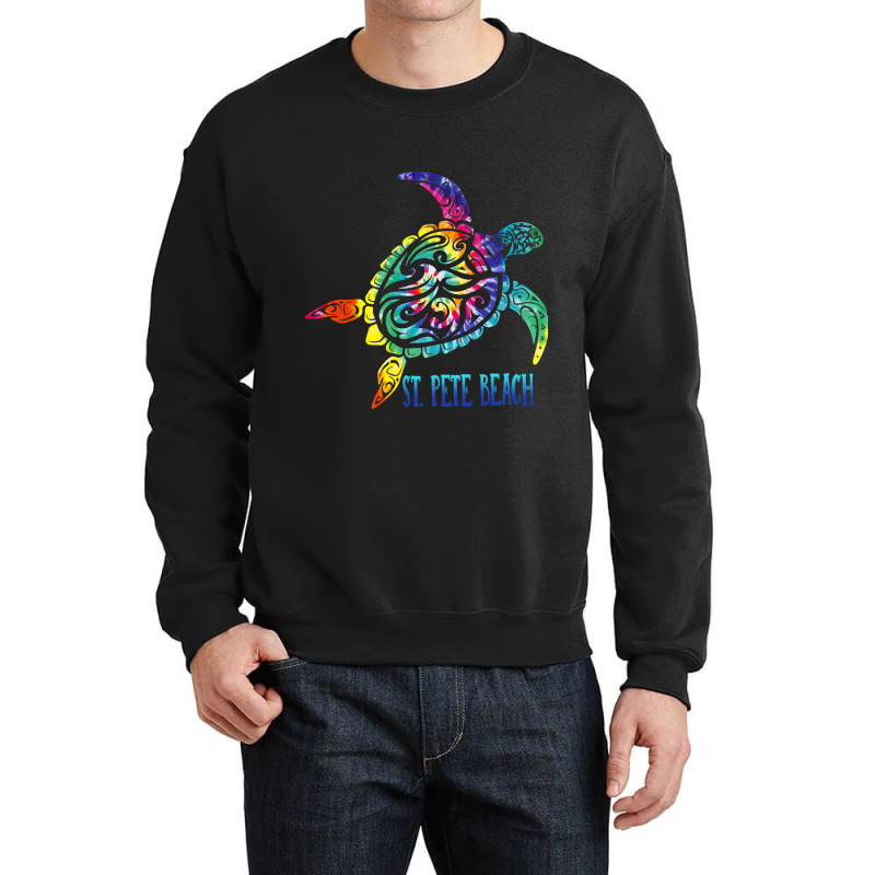 St. Pete Beach Florida Tie Dye Sea Turtle Summer V Crewneck Sweatshirt | Artistshot