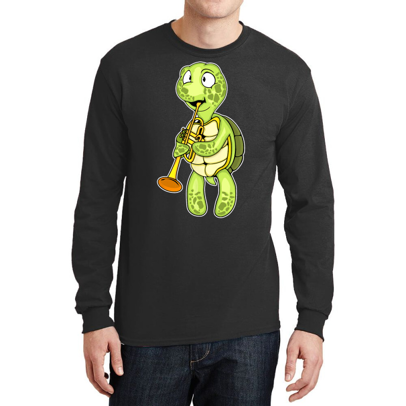 Sea Turtle Trumpet Player Kids Music Orchestra Tru Long Sleeve Shirts | Artistshot