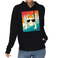 Retro Vintage Axolotl With Sunglasses Animal Lover Lightweight Hoodie | Artistshot