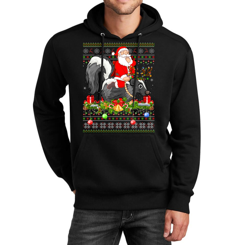 Skunk Lover Ugly Santa Riding Skunk Christmas Unisex Hoodie | Artistshot