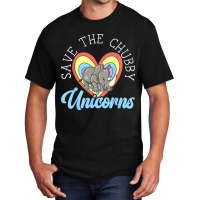 Save The Chubby Unicorns Rhinocerus Wildlife Anima Basic T-shirt | Artistshot