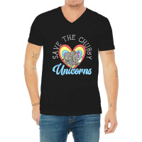 Save The Chubby Unicorns Rhinocerus Wildlife Anima V-neck Tee | Artistshot