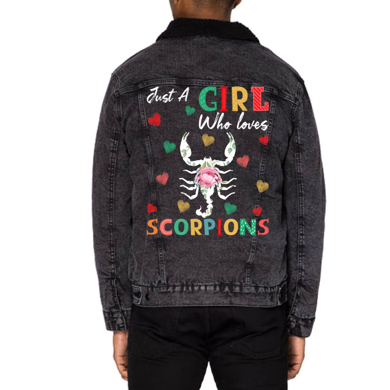 Scorpion Animal Lover Tee Just A Girl Who Loves Sc Unisex Sherpa-lined Denim Jacket | Artistshot