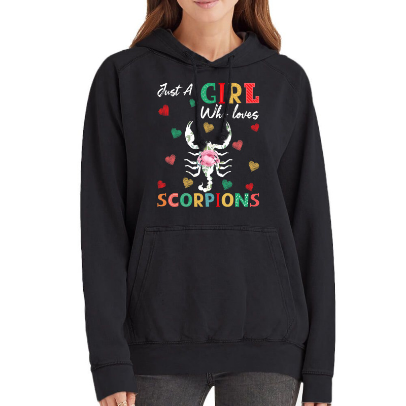 Scorpion Animal Lover Tee Just A Girl Who Loves Sc Vintage Hoodie | Artistshot