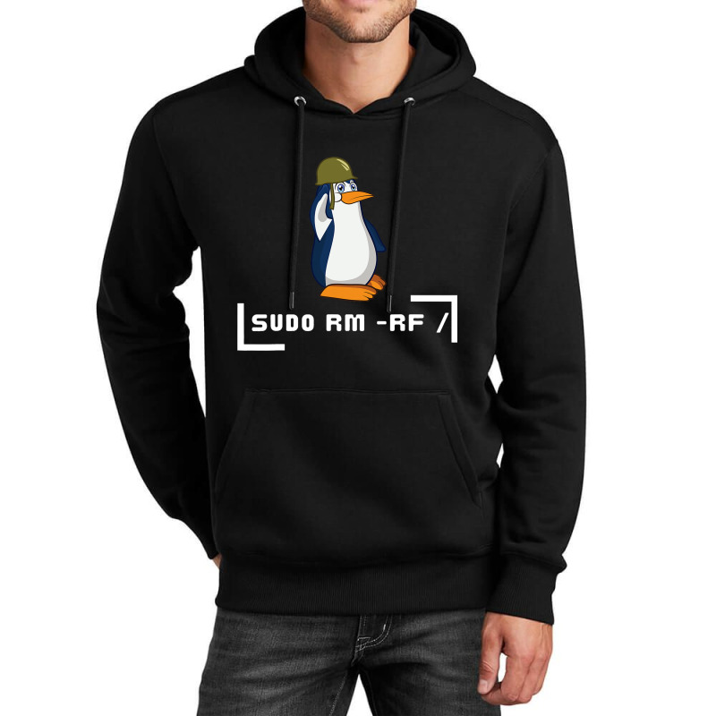 Sudo Rm Rf Penguin Soldier Computer Scientist It G Unisex Hoodie | Artistshot