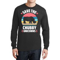 Save The Chubby Unicorns Vintage Funny Rhino Anima Long Sleeve Shirts | Artistshot